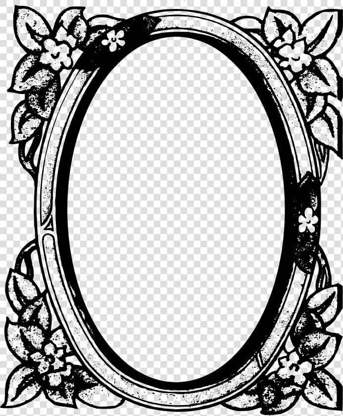 Circle Flower Frame Clip Arts   Mirror Cartoon Black And White  HD Png DownloadTransparent PNG