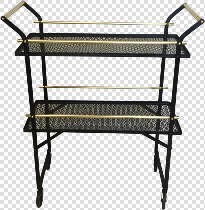 Smart French Black Metal And Brass Bar Cart On Chairish   Shelf  HD Png DownloadTransparent PNG