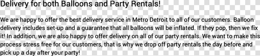 Delivery For Both Balloons And Party Rentals We Are   Florida  HD Png DownloadTransparent PNG