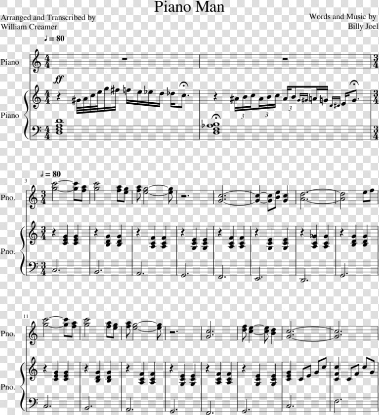 Piano Man Harmonica Sheet Music  HD Png DownloadTransparent PNG