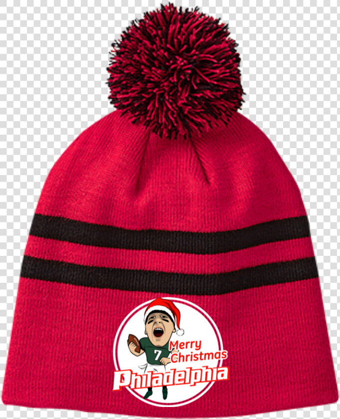 Merry Christmas Philadelphia Striped Pom Beanie   Beanie  HD Png DownloadTransparent PNG