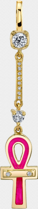 Diamond And Pink Ankh Drop Pendant   Pendant  HD Png DownloadTransparent PNG