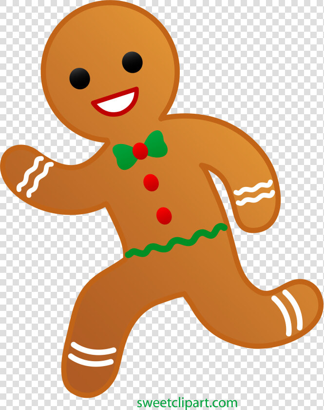 Gingerbread Man Biscuits Clip Art   Running Gingerbread Man Clipart  HD Png DownloadTransparent PNG