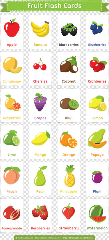 Fruit  amp  Vegetable Flash Cards Busy Little Bugs   Fruit Cards  HD Png DownloadTransparent PNG