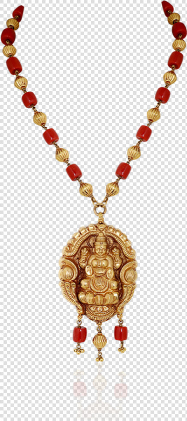 Maha Lakshmi Coral Antique Haaram   Coral Laxmi Pendant  HD Png DownloadTransparent PNG