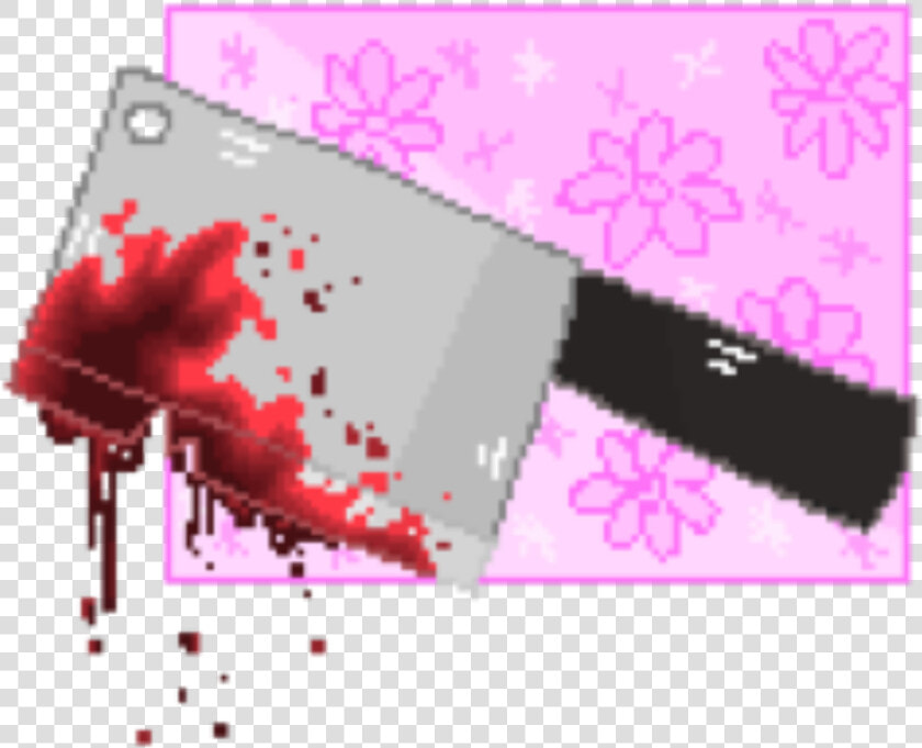  guro  knife  horror  blood  pink  knife  butcher  butcherknife   Blood Pixel  HD Png DownloadTransparent PNG