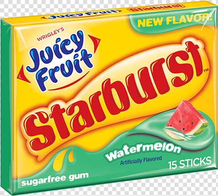 Starburst Watermelon Slim Pack   Juicy Fruit Starburst Watermelon  HD Png DownloadTransparent PNG