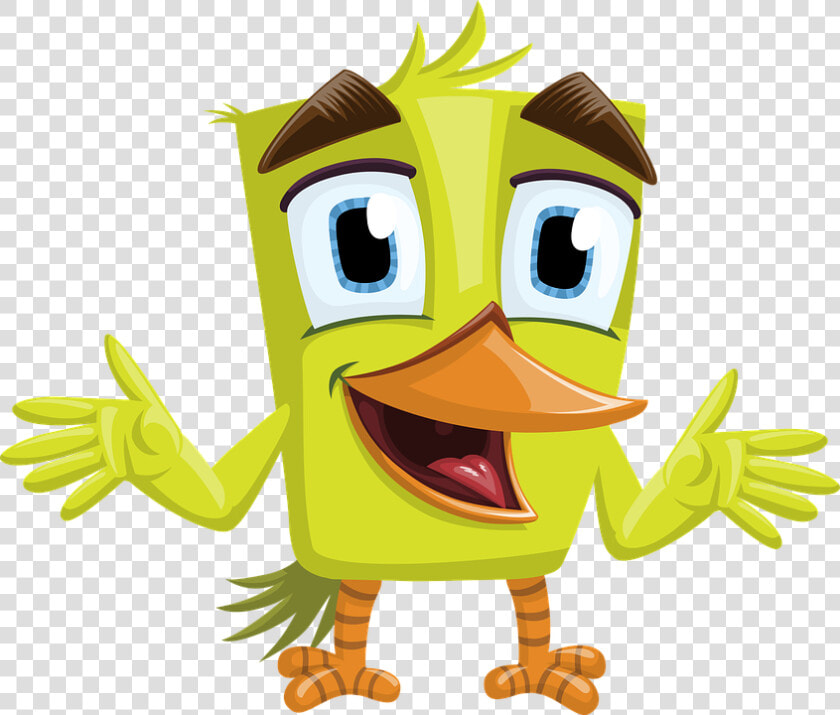 Bird  Green  Charming  Beak  Big Beak  Eyes  Hello  HD Png DownloadTransparent PNG