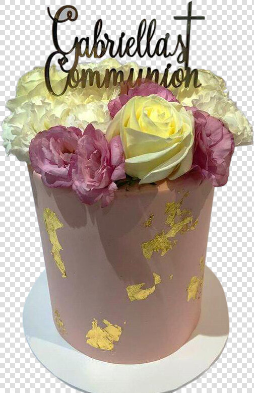 Smooth Buttercream W  Gold Flakes Floral Double height   Garden Roses  HD Png DownloadTransparent PNG