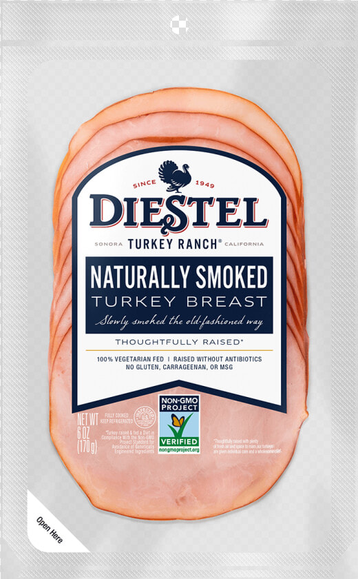 Deli Pre sliced Turkeybreast Naturallysmoked Nongmo   Diestel Smoked Turkey  HD Png DownloadTransparent PNG