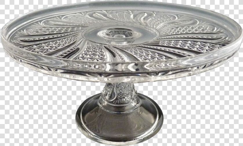 Mckee Antique Glass Cake Stand Salver Doric Feather   Antique  HD Png DownloadTransparent PNG