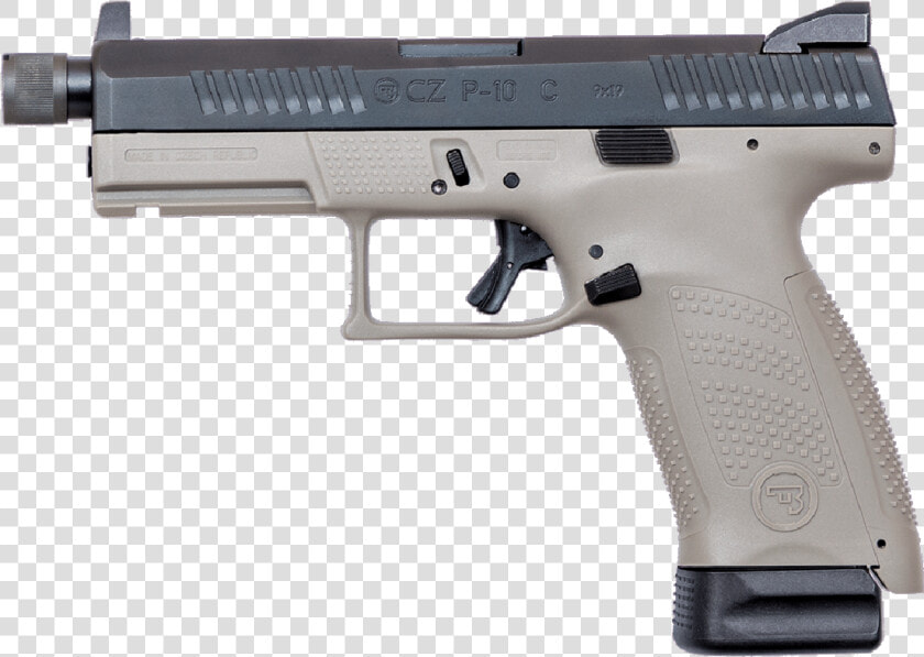 Cz P 10 C Semi Auto Pistol  9mm Luger    Cz P10 Threaded Barrel  HD Png DownloadTransparent PNG