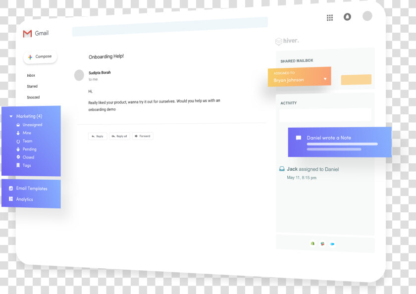 Image Result For Hiver Email Notes   Helpdesk Gmail  HD Png DownloadTransparent PNG