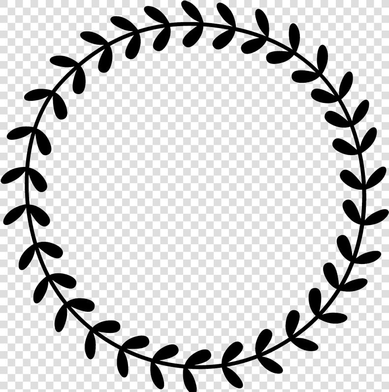 Leafy Wreath Rubber Border   Leaf Border Black And White  HD Png DownloadTransparent PNG