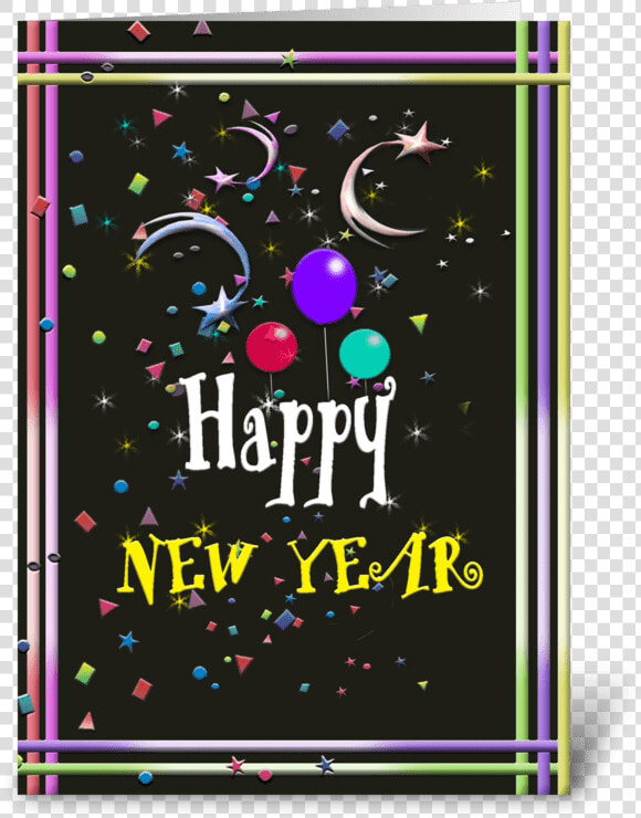 Happy New Year  Festive Art Greeting Card   Graphic Design  HD Png DownloadTransparent PNG