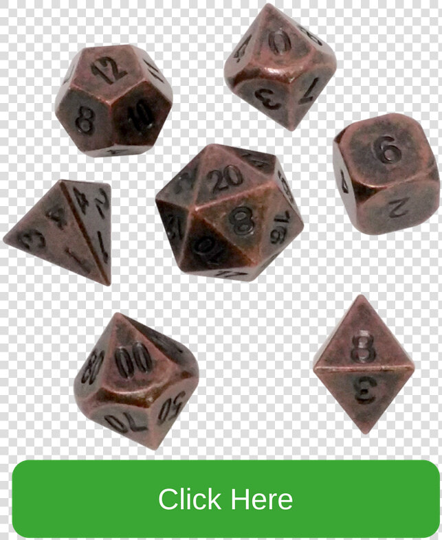 Gunmetal Brass Color With Black Numbers Metal Dice   Dice Game  HD Png DownloadTransparent PNG