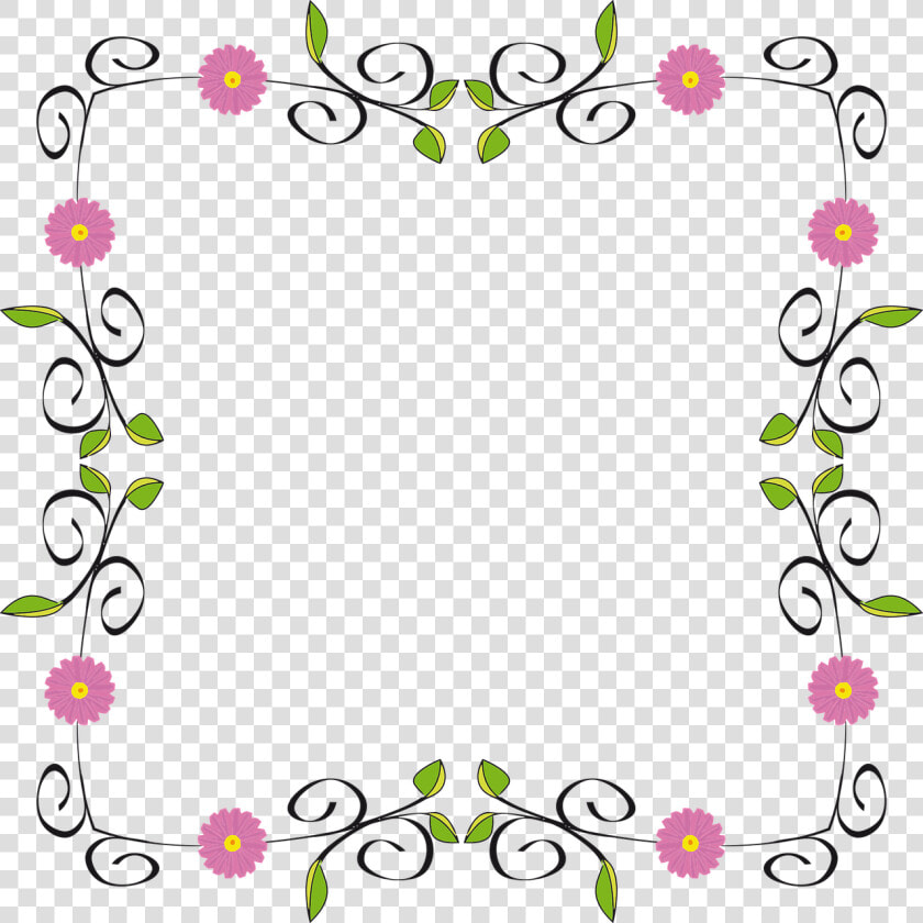 Floral Flower Flourish Border Png Image   Clip Art Border Flowers  Transparent PngTransparent PNG