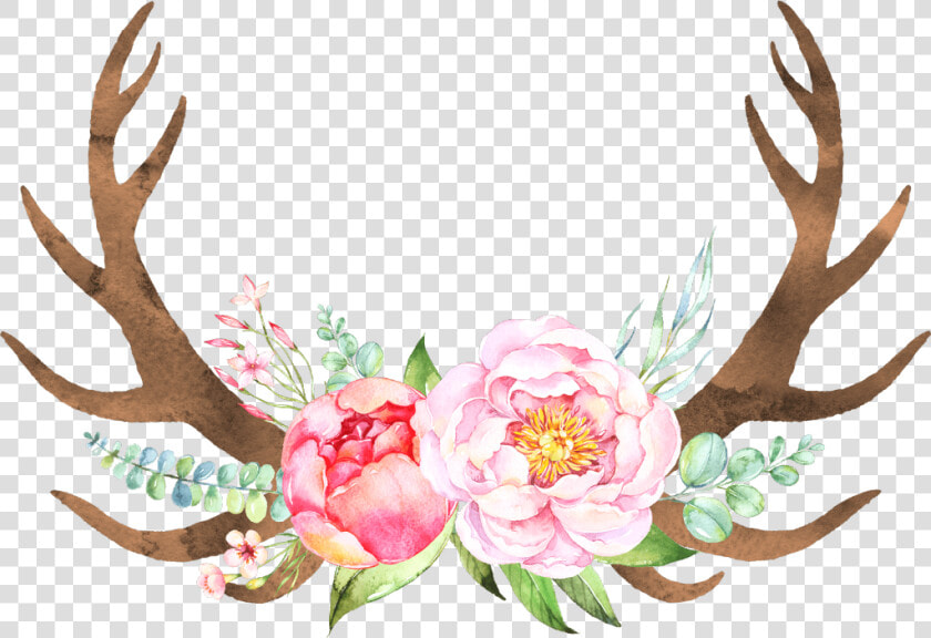 Transparent Antlers Png   Transparent Antlers With Flowers  Png DownloadTransparent PNG