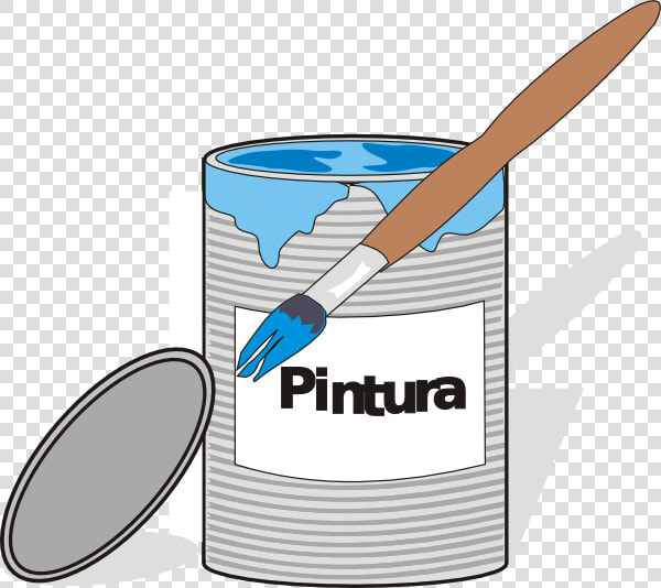 Free Vector Aidiagre Paint Tin Can And Brush Clip Art   Cartoon Paint Tin  HD Png DownloadTransparent PNG