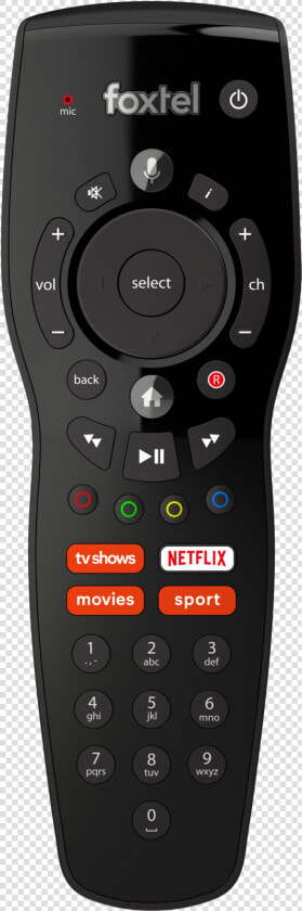 Front   New Foxtel Iq4 Remote  HD Png DownloadTransparent PNG