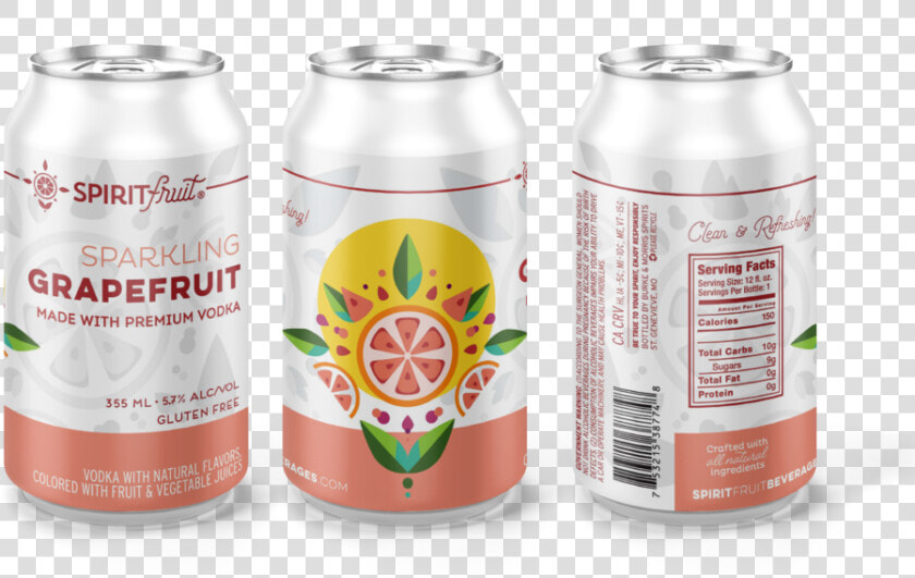 Spiritfruit Can Mockup Grapefruit 3   Caffeinated Drink  HD Png DownloadTransparent PNG