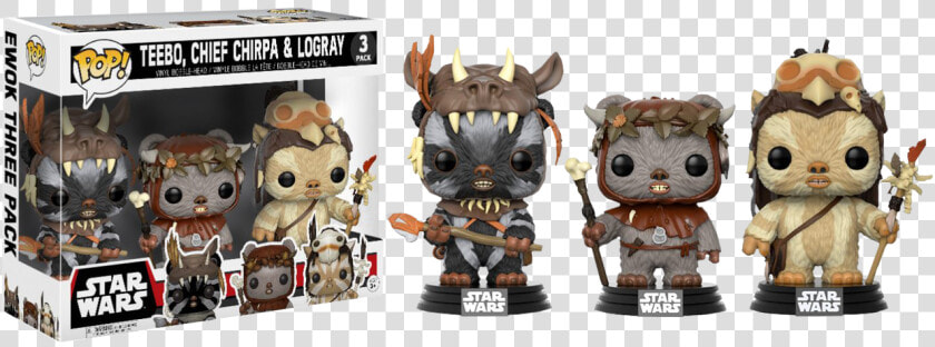 Vinyl Star Wars Ewok Wicket Pop Vinyl Pop   Funko Pop Star Wars Ewok 3 Pack  HD Png DownloadTransparent PNG