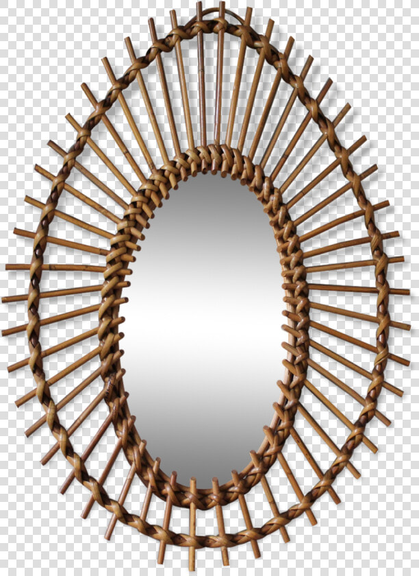 Sun Rattan Vintage Oval Mirror 61x41cm Clipart   Png   Miroir Rotin Pas Cher  Transparent PngTransparent PNG