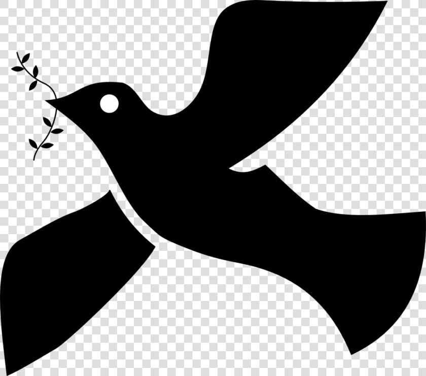 Symbol  Silhouette  Dove  Religion  Sprig  Faith  With   Paloma De La Paz Negra  HD Png DownloadTransparent PNG