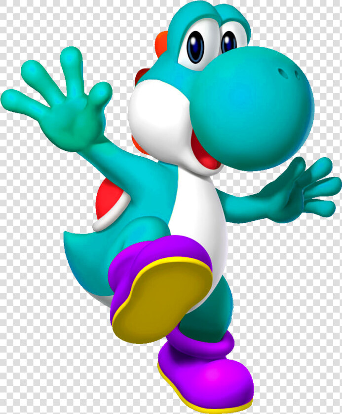 Cyan Yoshi Yba   Yoshi Mario  HD Png DownloadTransparent PNG