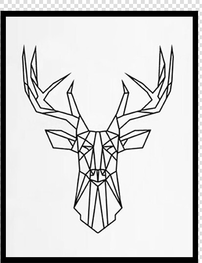 Deer Head Canvas Art Print   Deer Triangles  HD Png DownloadTransparent PNG