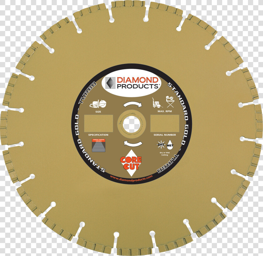 Standard Gold Segmented High Performance Turbo Diamond   Diamond Products  HD Png DownloadTransparent PNG