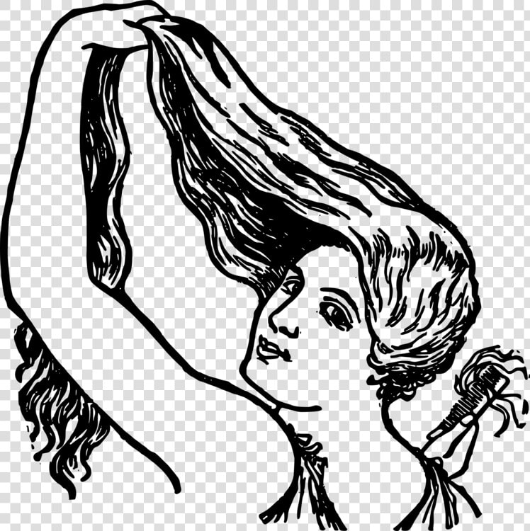 Art monochrome Photography hair   Long Hair Black And White Clipart  HD Png DownloadTransparent PNG