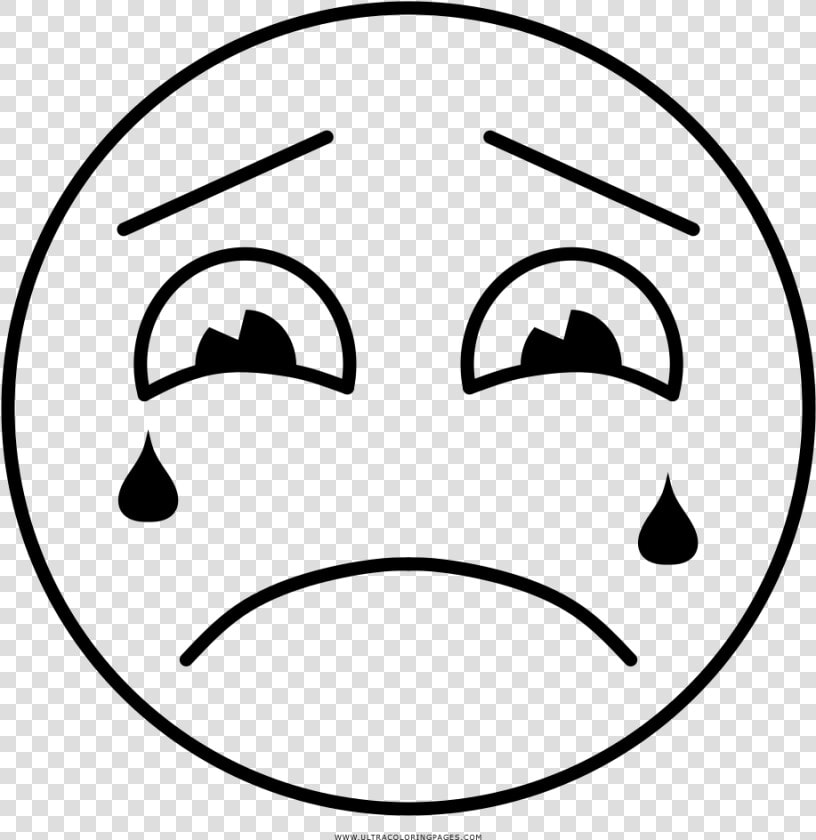 Crying Coloring Page   Emoticon Llorando Para Colorear  HD Png DownloadTransparent PNG