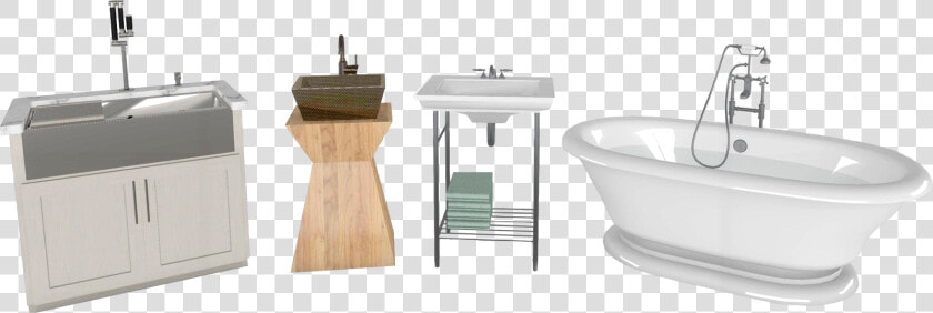 A Farmhouse Kitchen Sink Alongside Two Styles Of Bathroom   Bathroom Sink  HD Png DownloadTransparent PNG