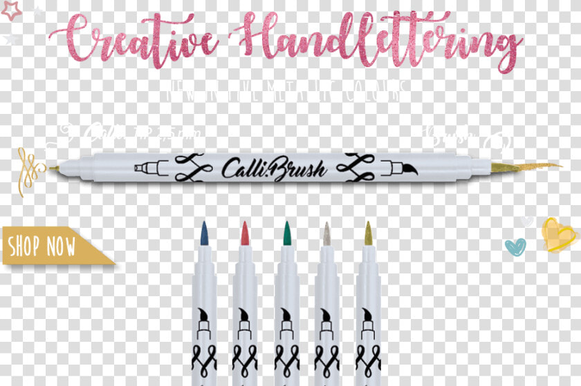 Brush Double Tip Pen Metallic For Creative Writing   Calligraphy  HD Png DownloadTransparent PNG