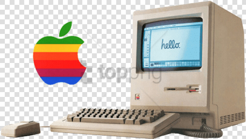 Free Png Download Vintage Apple Computer With Logo   1984 Apple Macintosh Png  Transparent PngTransparent PNG