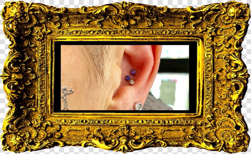 Triple Cartilage Piercing   Victorian Picture Frame Png  Transparent PngTransparent PNG