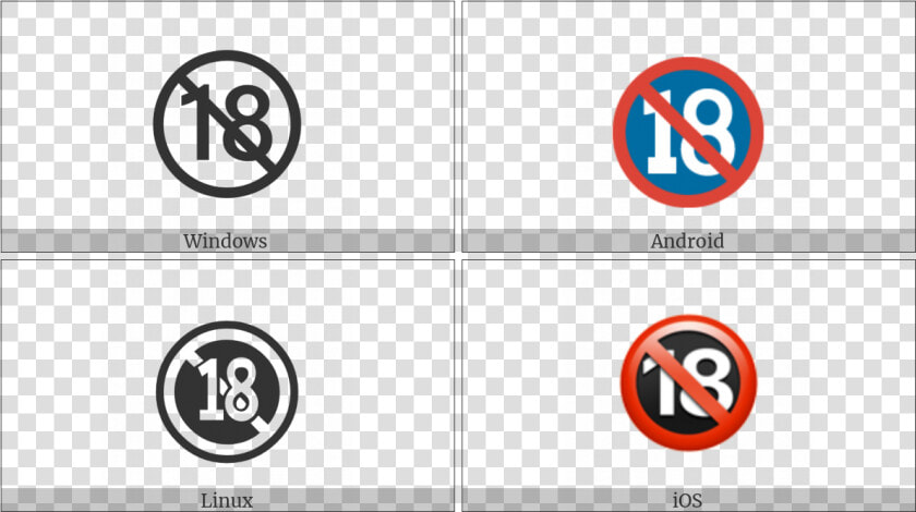 No One Under Eighteen Symbol On Various Operating Systems   Circle  HD Png DownloadTransparent PNG