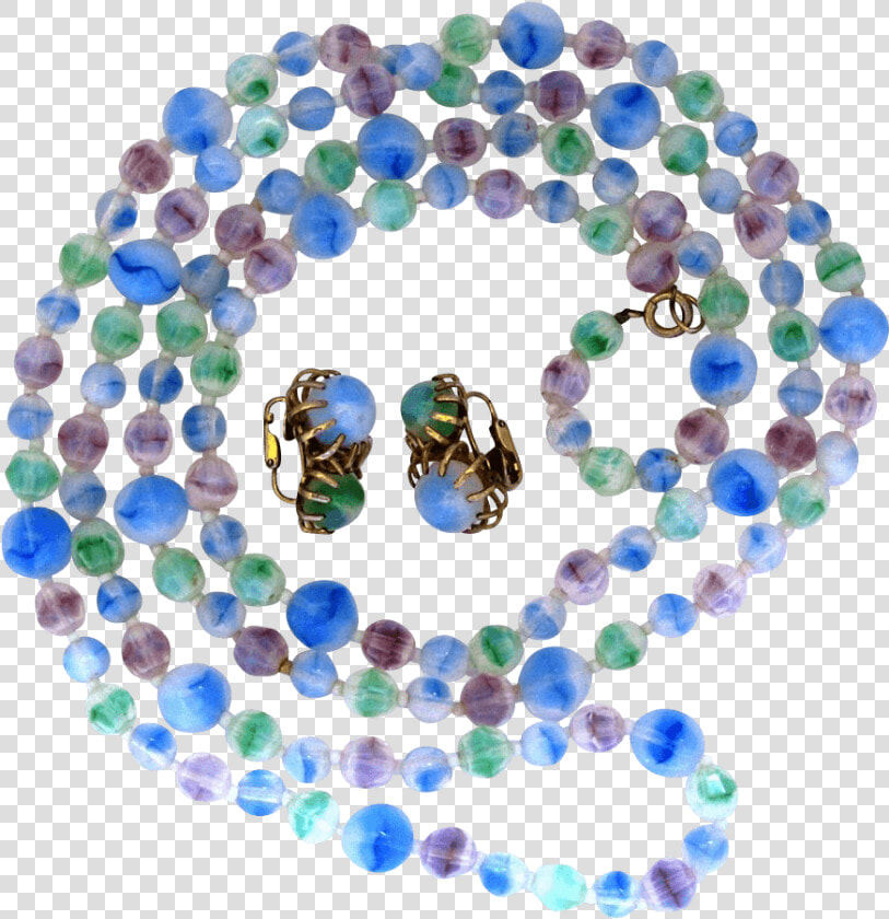 Castlecliff Blue And Green Art Bead Rope Necklace And   Cassette Sram Xg 115  HD Png DownloadTransparent PNG