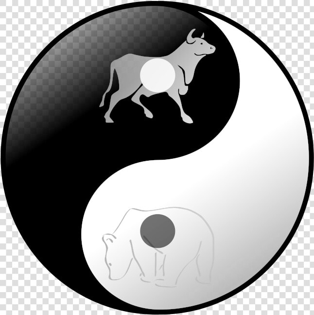 Stockmarket Yin Yang   Yin Yang Bull Bear  HD Png DownloadTransparent PNG