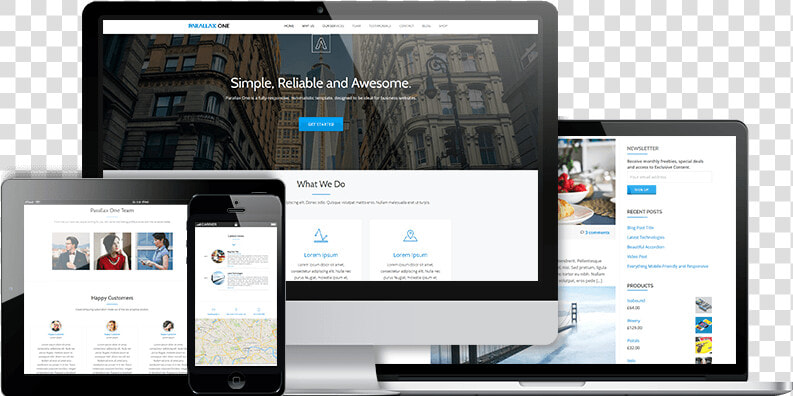 Themeisle Showcase Preview Colored2   Parallax One Wordpress Theme  HD Png DownloadTransparent PNG