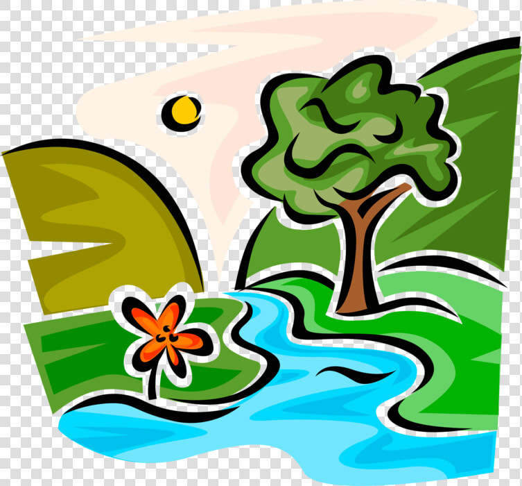 Mountain Stream With Trees Picture Freeuse Download   Creek Clipart Transparent  HD Png DownloadTransparent PNG