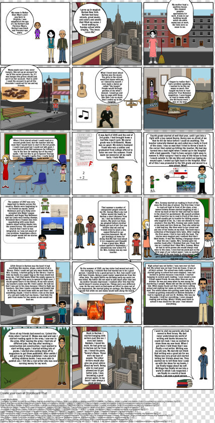 Comic Strips Of Walter Dean Myers Bad Boy  HD Png DownloadTransparent PNG