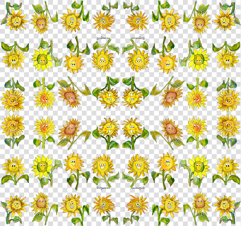 Cartoon Wallpaper Lillyarts Spoonflower Drawing Sunflowers   Cartoon  HD Png DownloadTransparent PNG