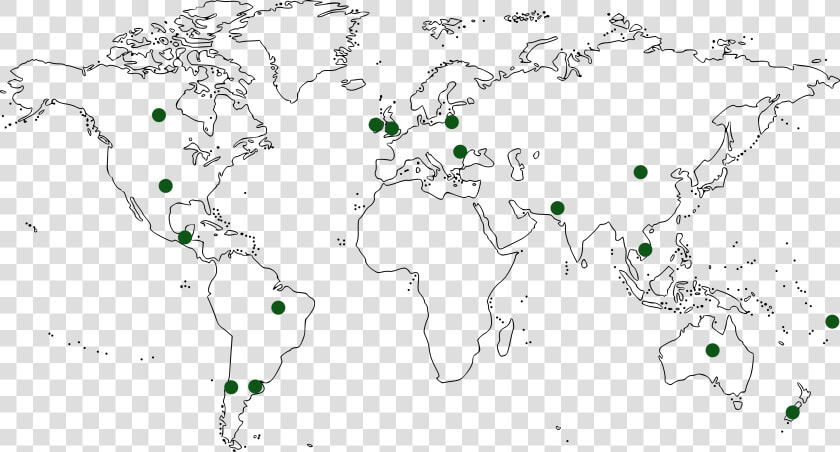 Blank World Map Large Dots   World Map Outline Black And White Printable  HD Png DownloadTransparent PNG