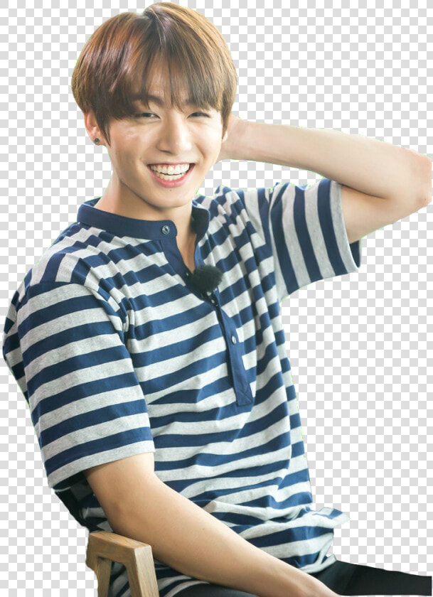 Bts Bangtan Png Bground By Zahrahope On   Jungkook In A Striped Shirt  Transparent PngTransparent PNG