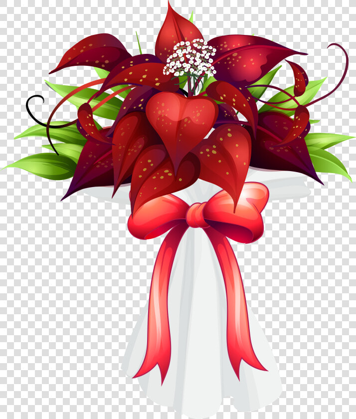 Red Flowers Bouquet Png Clipart Image   Transparent Flower Bouquet Png  Png DownloadTransparent PNG