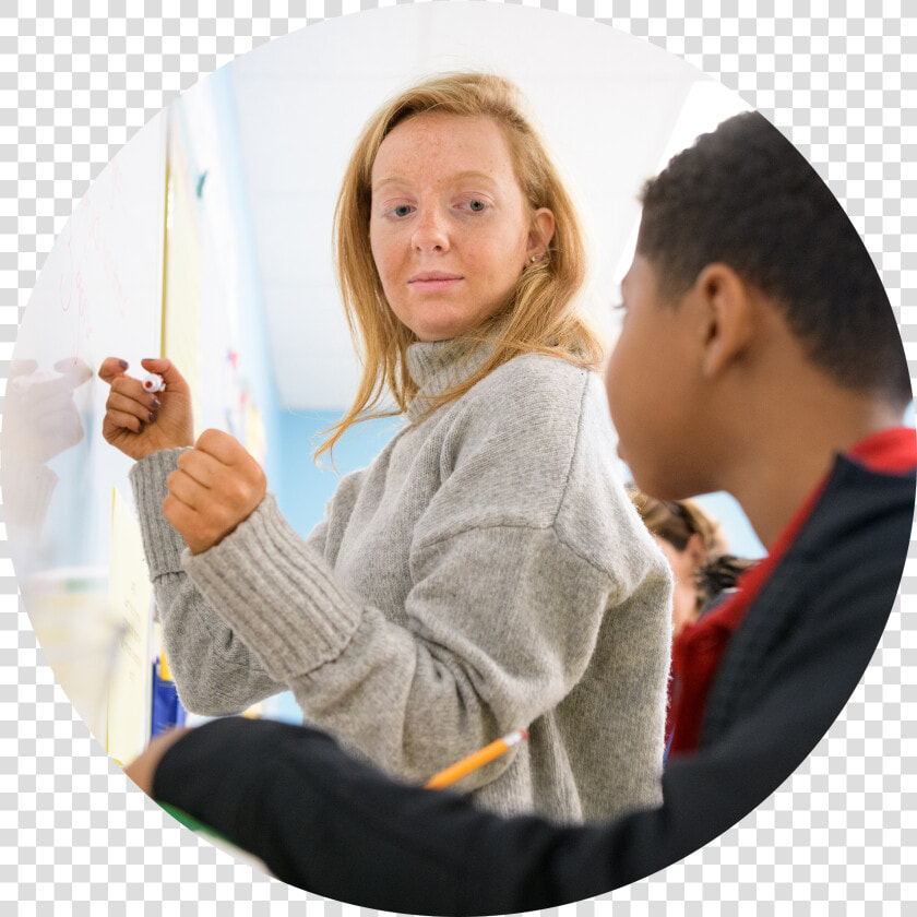 A Teacher And Student At A Whiteboard   Girl  HD Png DownloadTransparent PNG