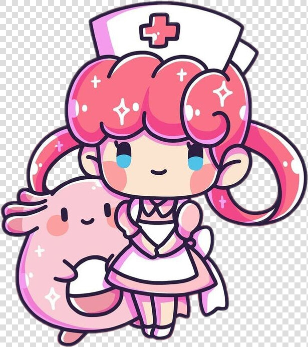  freetoedit  cute  kawaii  pokemon  cure  hopital  pill   Nurse Joy And Chansey  HD Png DownloadTransparent PNG