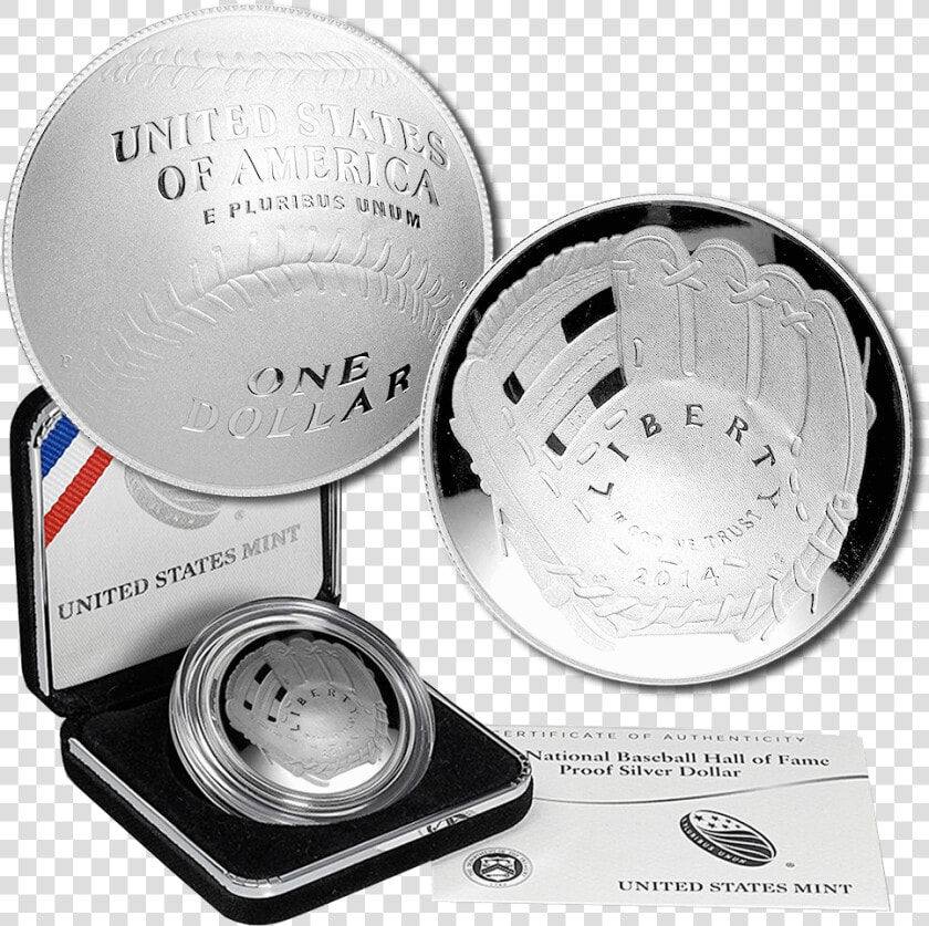 2014 p Proof Baseball Hall Of Fame Commemorative Silver   2014 P National Baseball Hall Of Fame Proof Silver  HD Png DownloadTransparent PNG